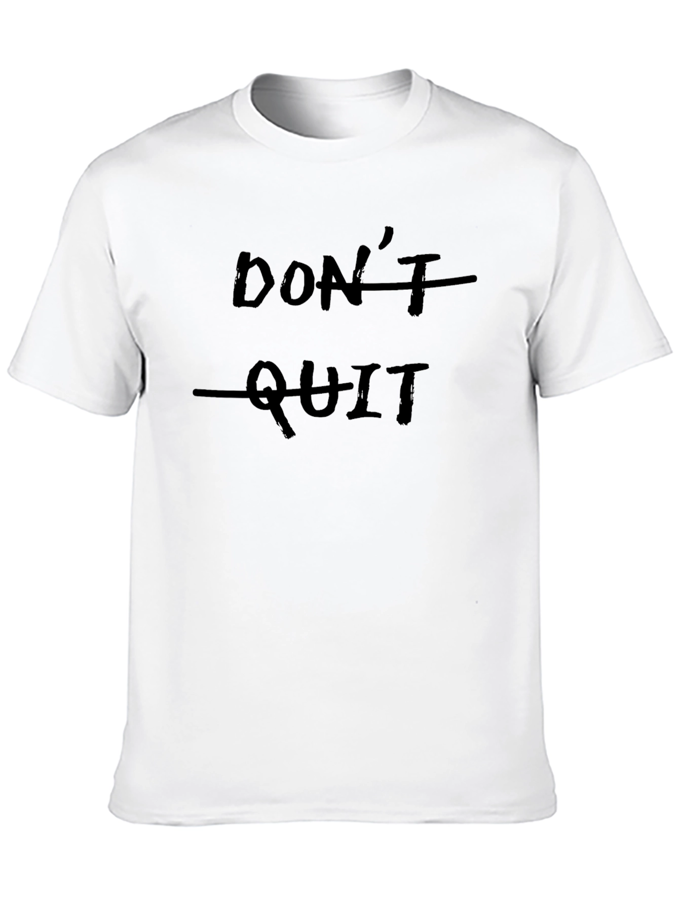 Motivational Dont Quit Graphic Black T-Shirt