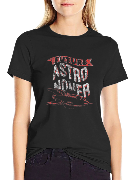 Future Astronomer Black T-Shirt Space Rocket