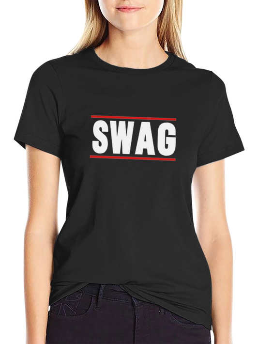 Swag Graphic Tee - Trendy Black Cotton T-Shirt