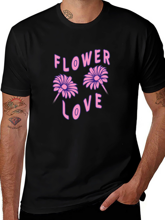 Flower Love Graphic Tee - Black T-Shirt