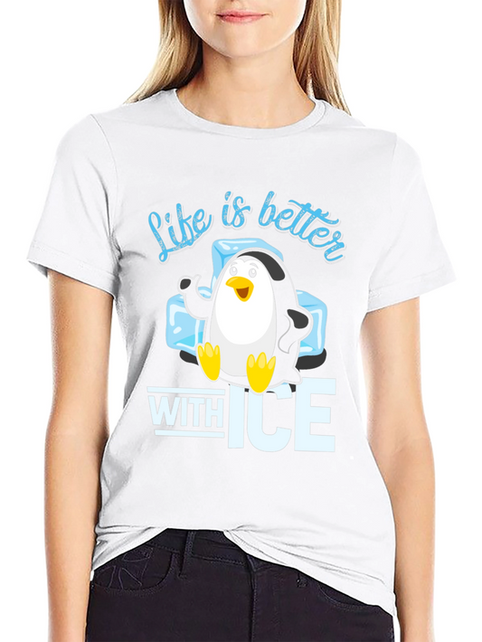 Life is Better With Ice Penguin Graphic Tee