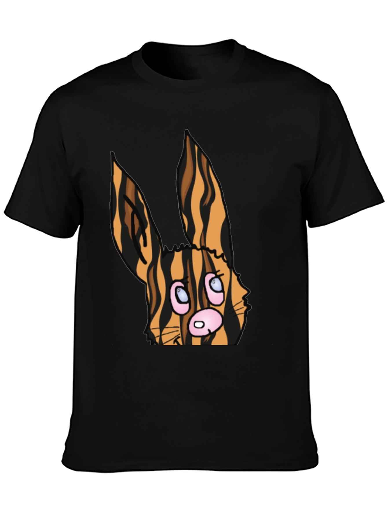 Cartoon Tiger Bunny Black T-Shirt