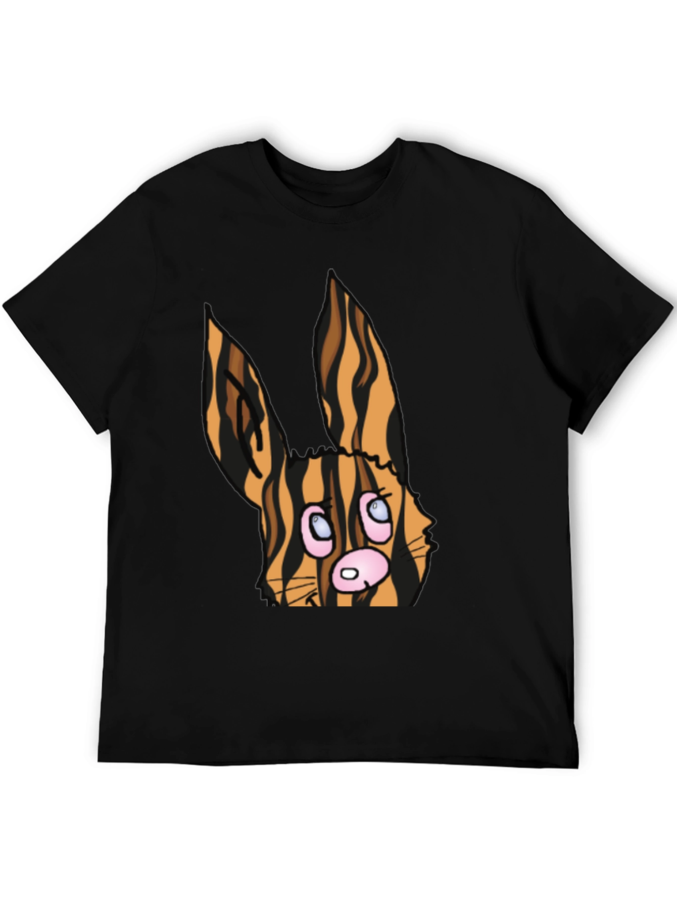 Cartoon Tiger Bunny Black T-Shirt
