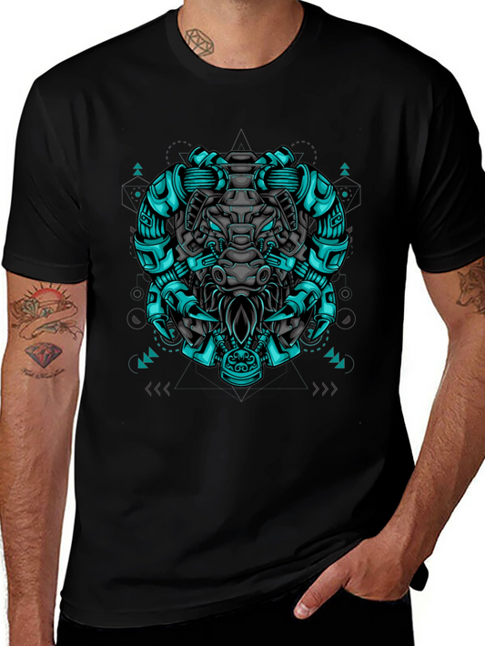 Cyberpunk Bull Graphic Tee - Black
