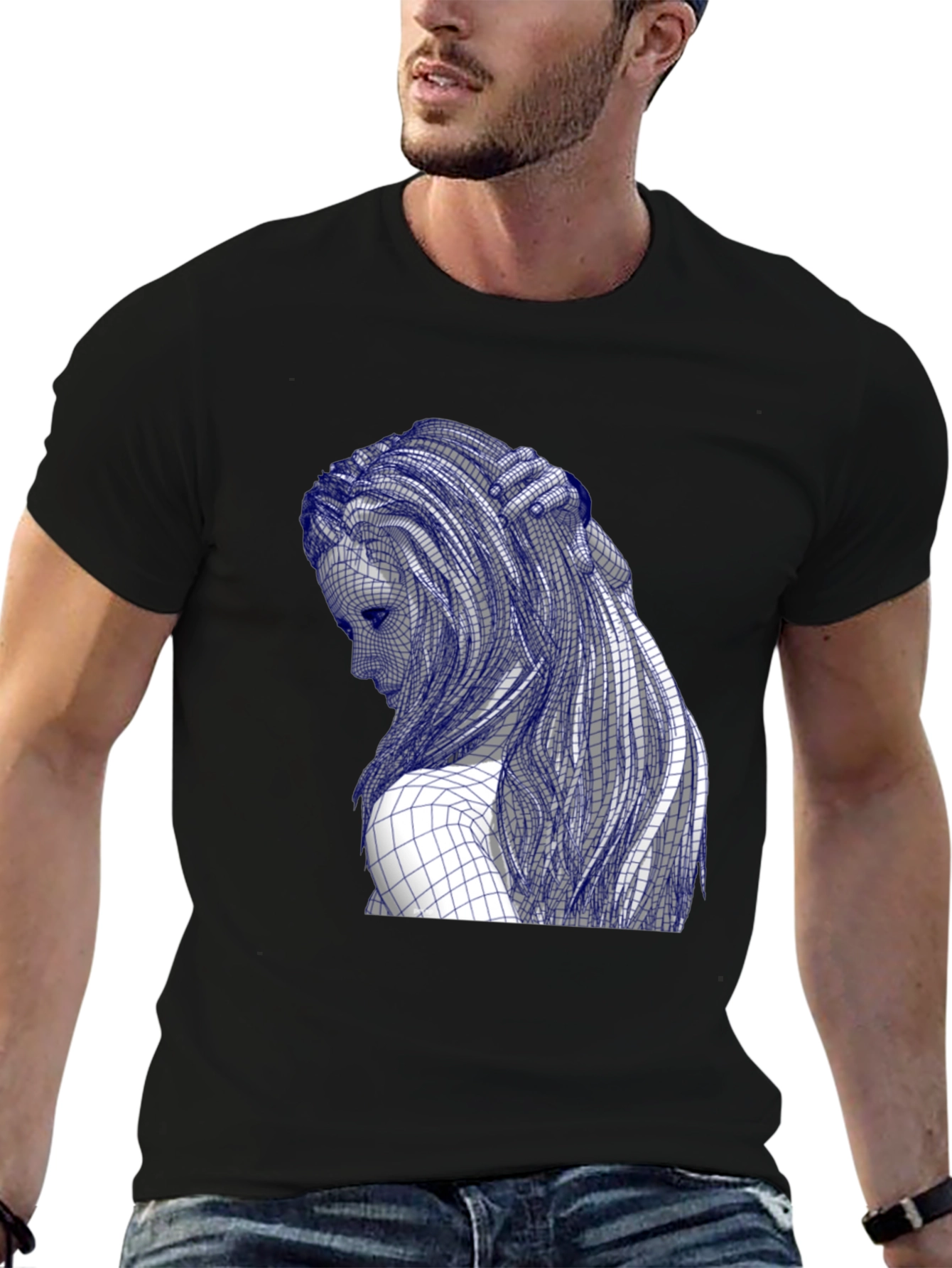 Grid Woman Tee - Artistic Graphic T-Shirt