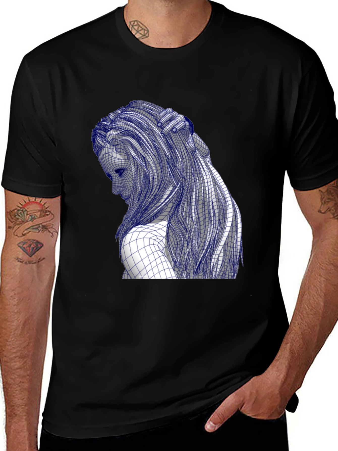 Grid Woman Tee - Artistic Graphic T-Shirt