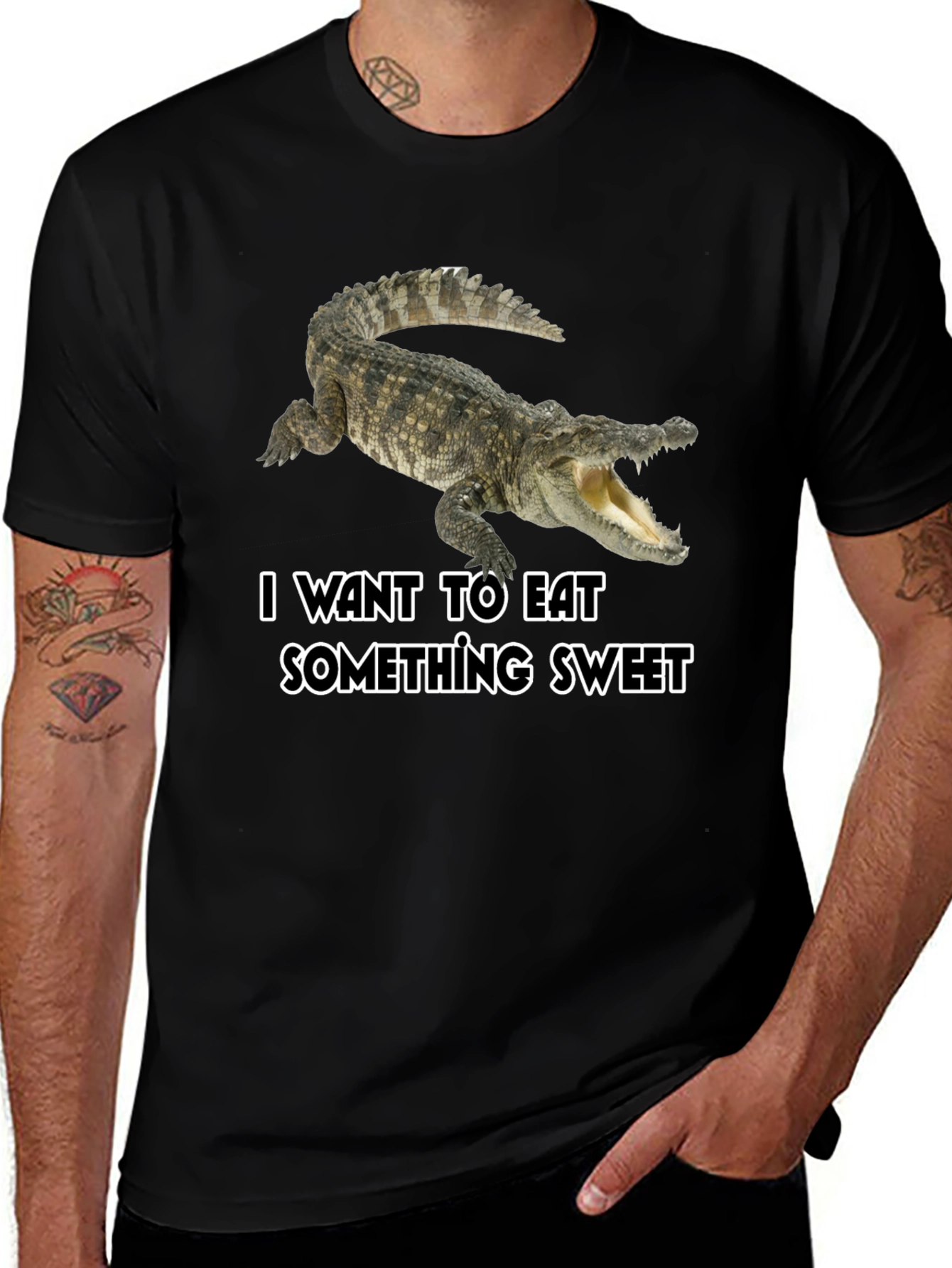 Crocodile Sweet Tooth Black T-Shirt