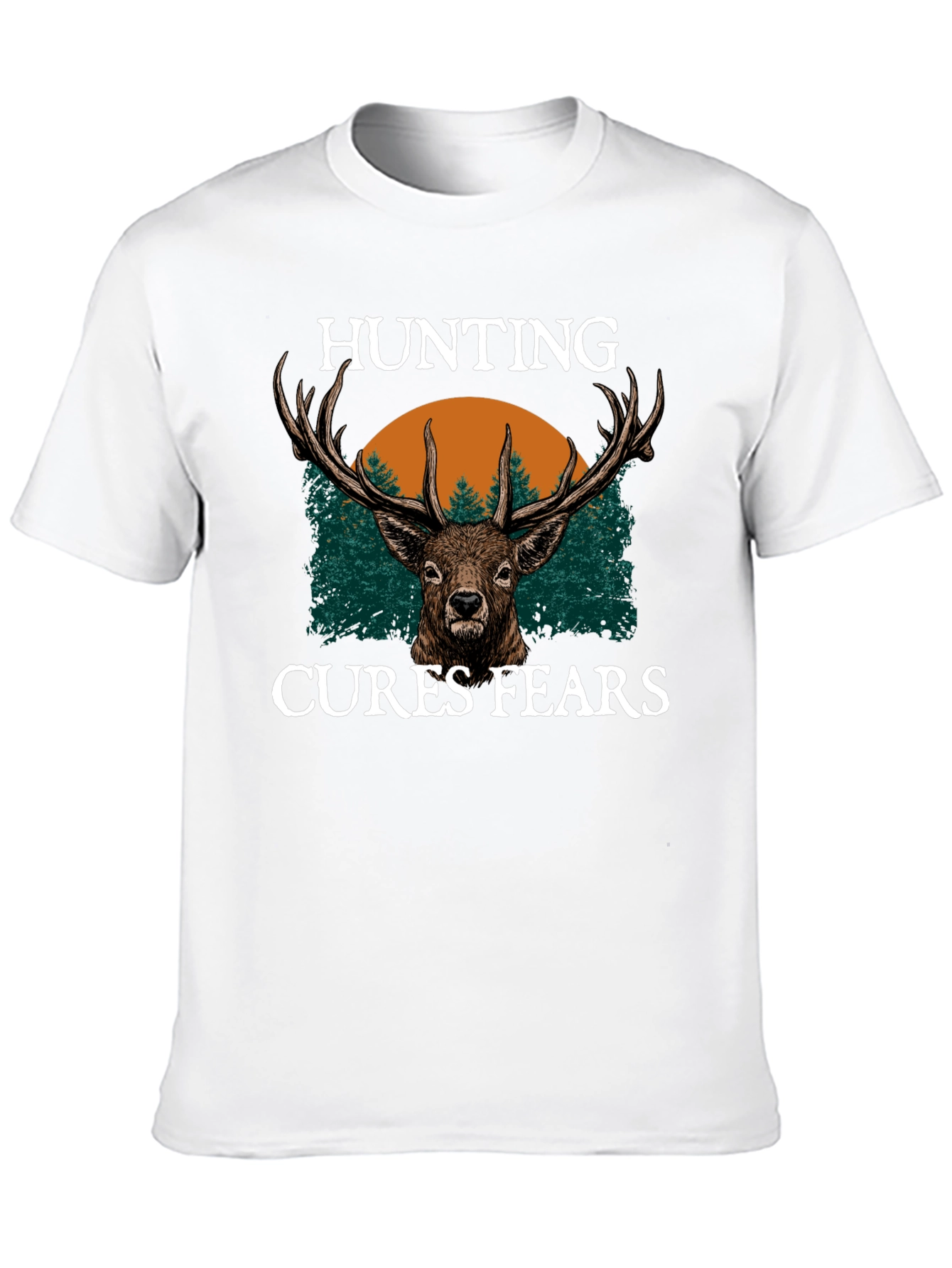 Hunting Cures Fears Deer Graphic T-Shirt