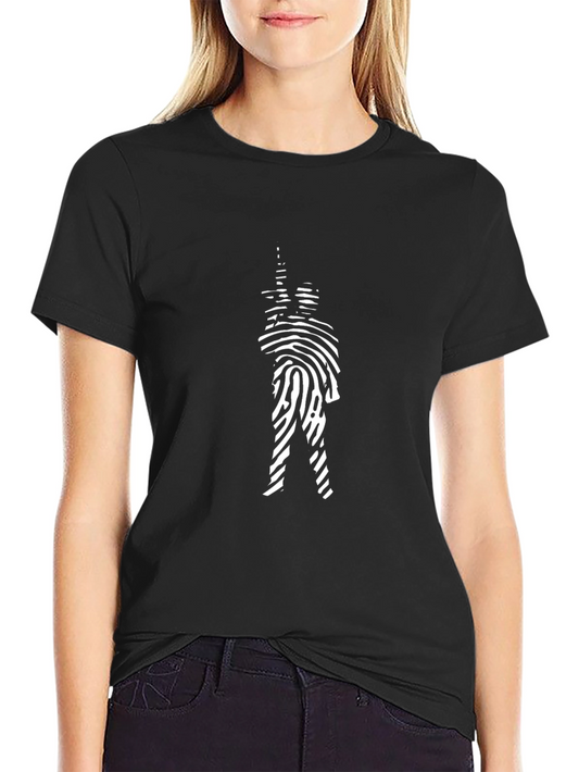 Fingerprint Soldier Graphic Tee - Black Cotton