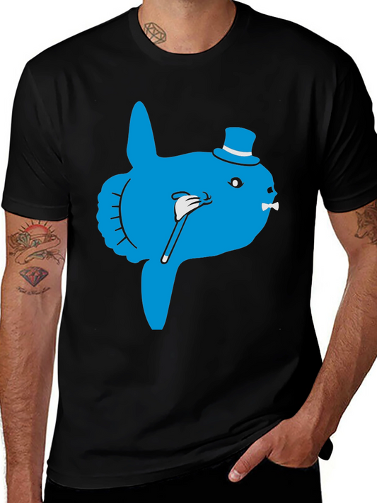 Funny Ocean Sunfish Top Hat Bow Tie Graphic T-Shirt