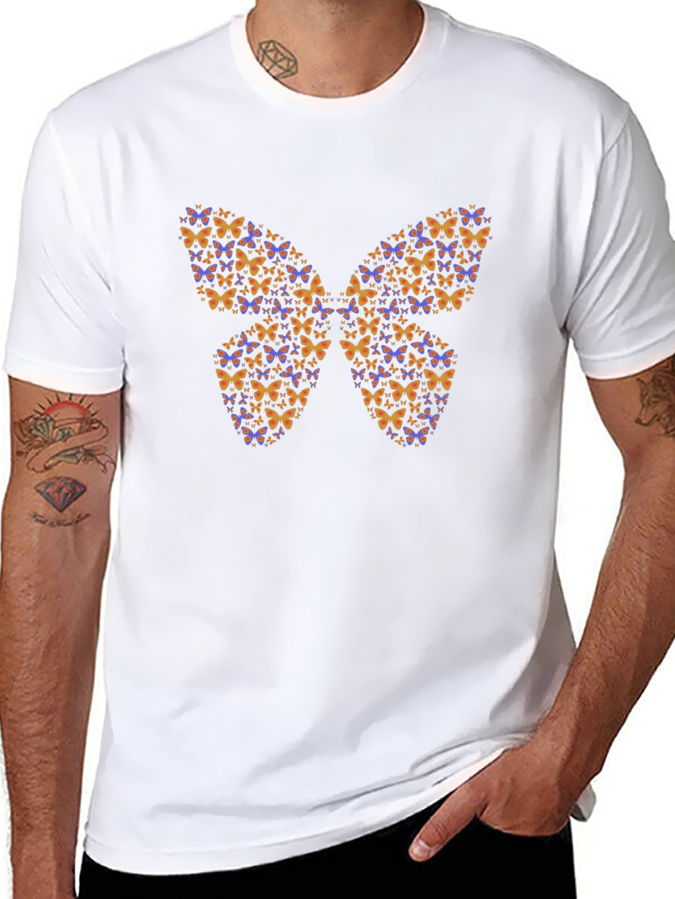 Butterfly Mosaic Tee - Modern Graphic Print