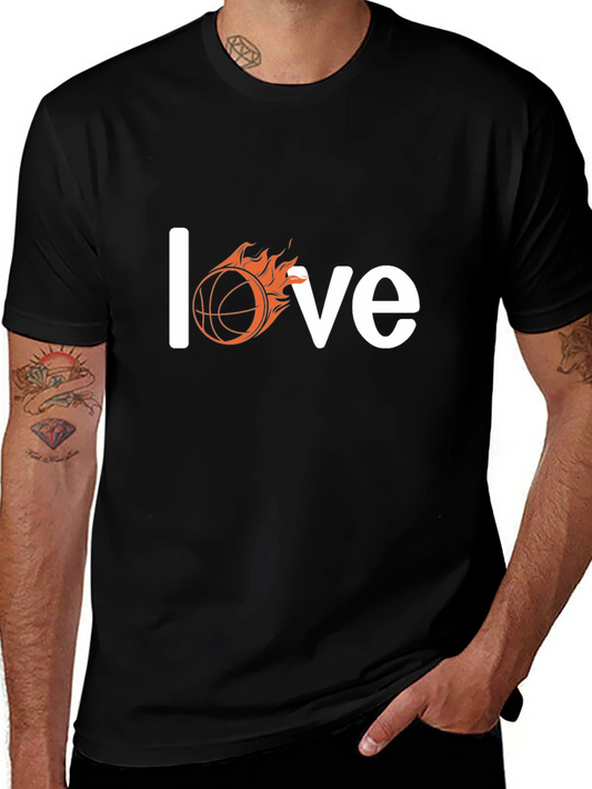 Fiery Basketball Love T-Shirt - Black