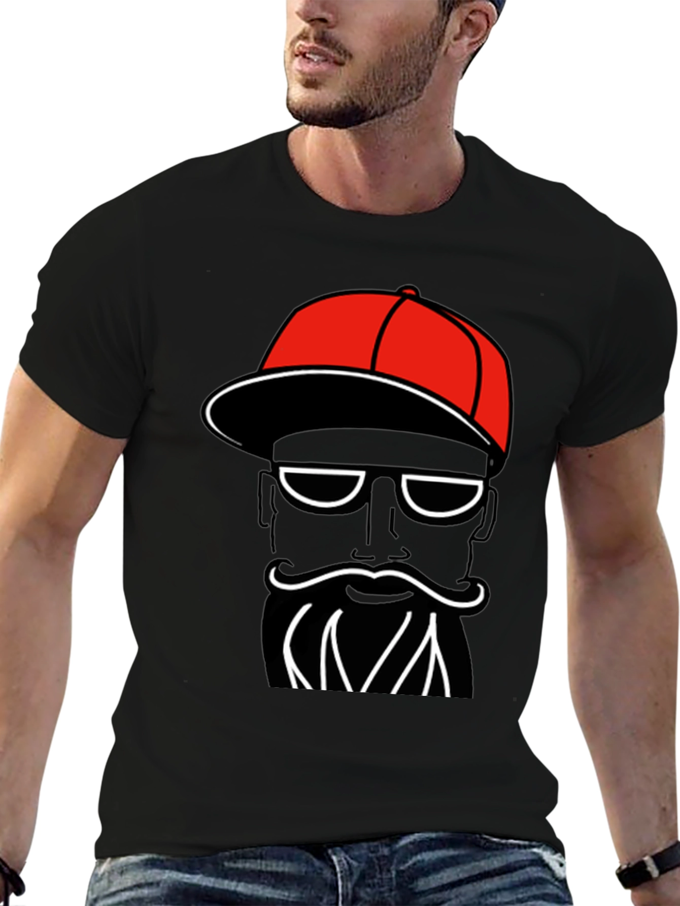 Funky Black T-Shirt with Cool Graphic Print