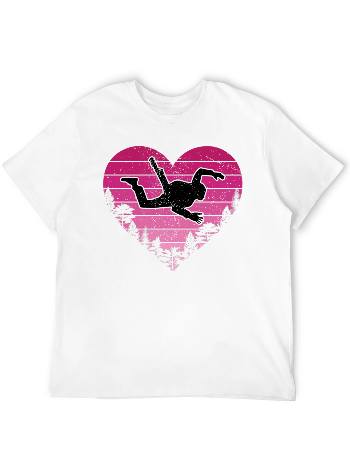 Skydiving Heartbeat T-Shirt - Black