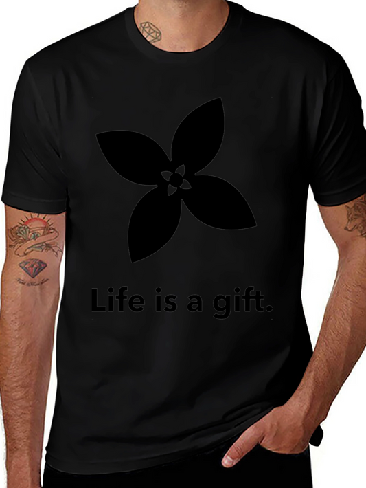 Life is a Gift Graphic Tee - Stylish Black T-Shirt