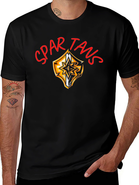 Spartans Graphic Black T-Shirt
