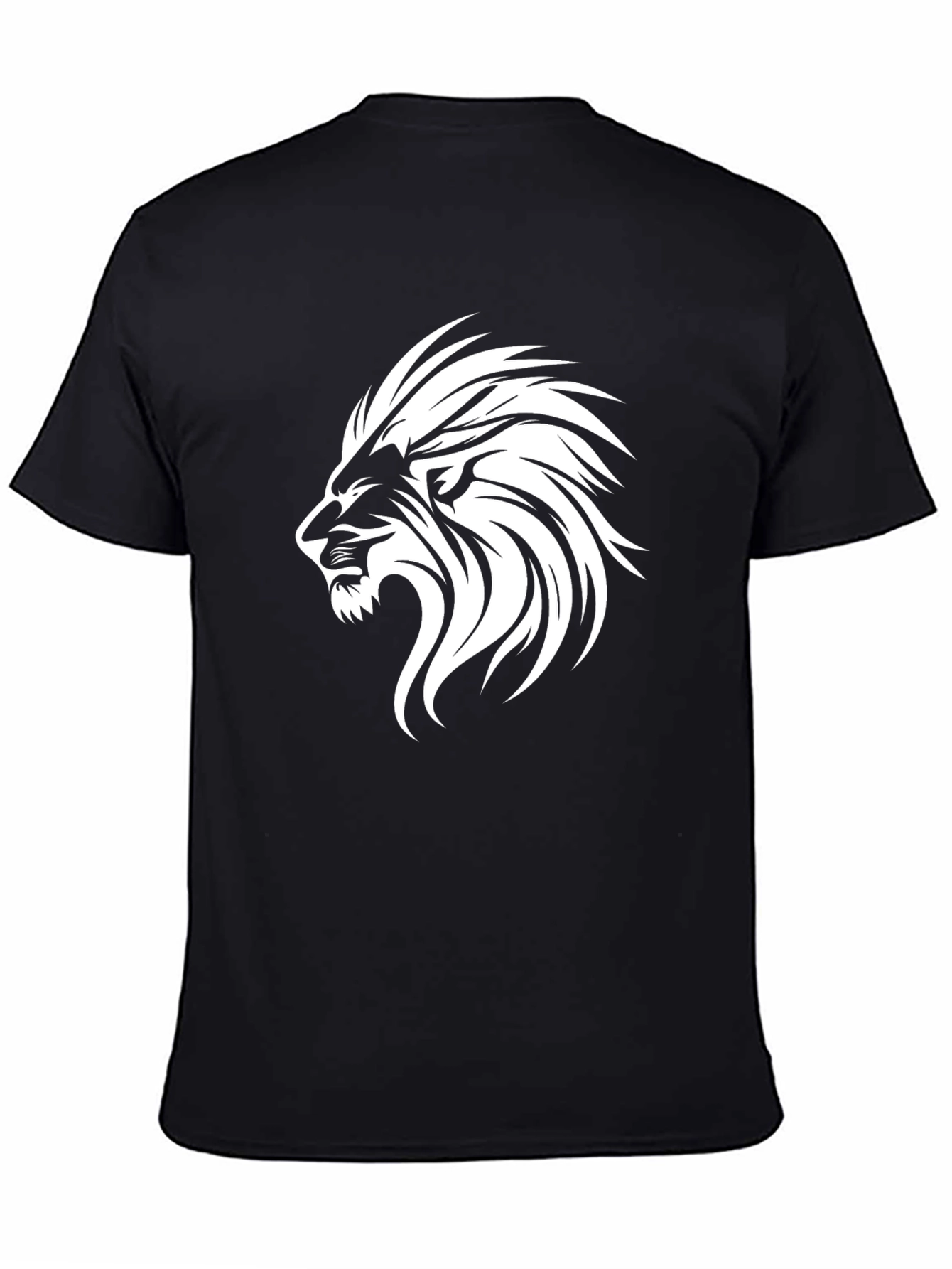 Bold Lion Graphic Print Mens Black T-Shirt