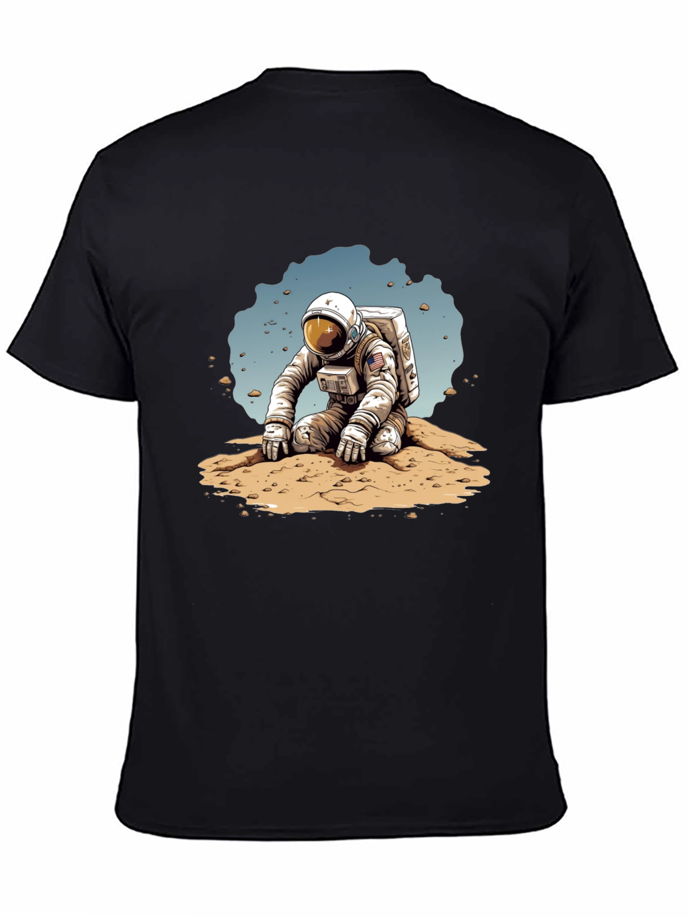 Astronaut on Mars Graphic Tee - Black T-Shirt