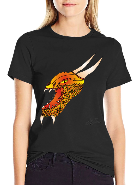 Dragon Head Graphic Tee - Fierce Black T-Shirt