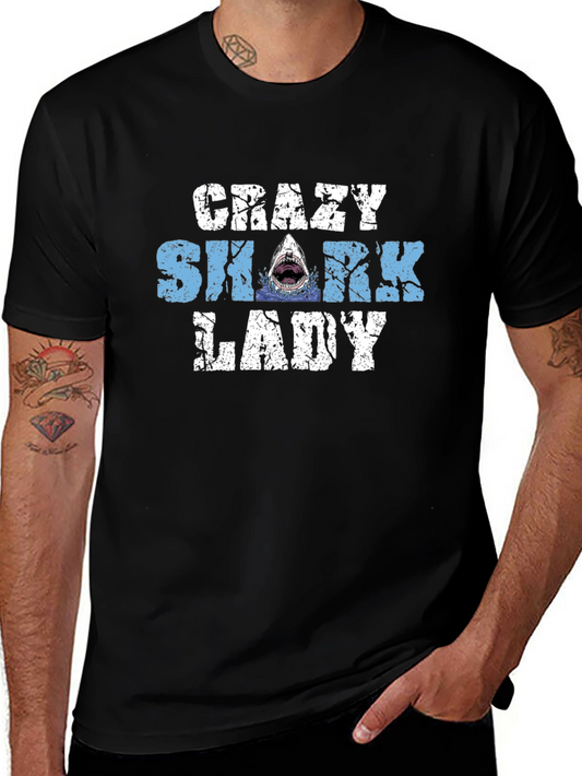 Crazy Shark Lady Graphic Tee