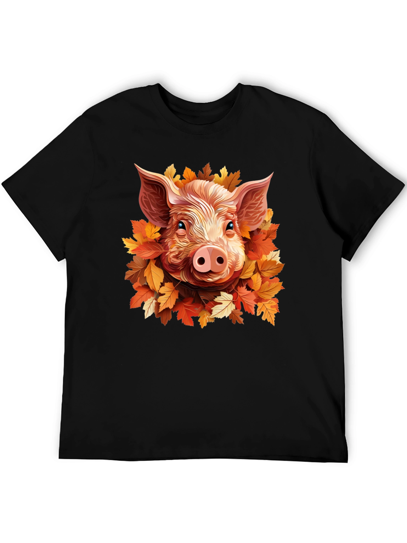 Pig in Autumn Leaves T-Shirt