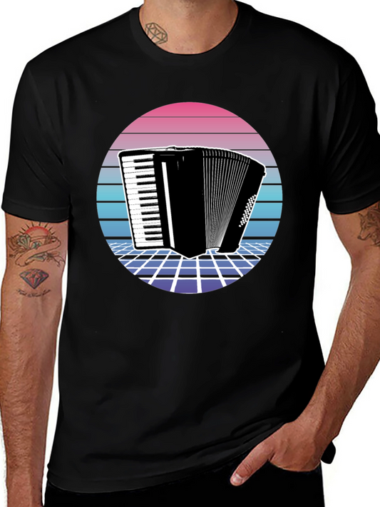 Retro Accordion T-Shirt: 80s Style Music Tee
