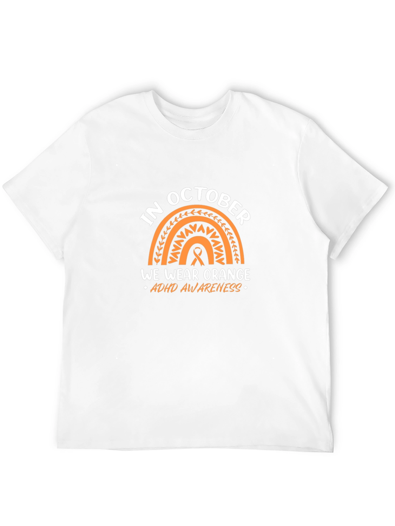 October ADHD Awareness Orange Rainbow T-Shirt