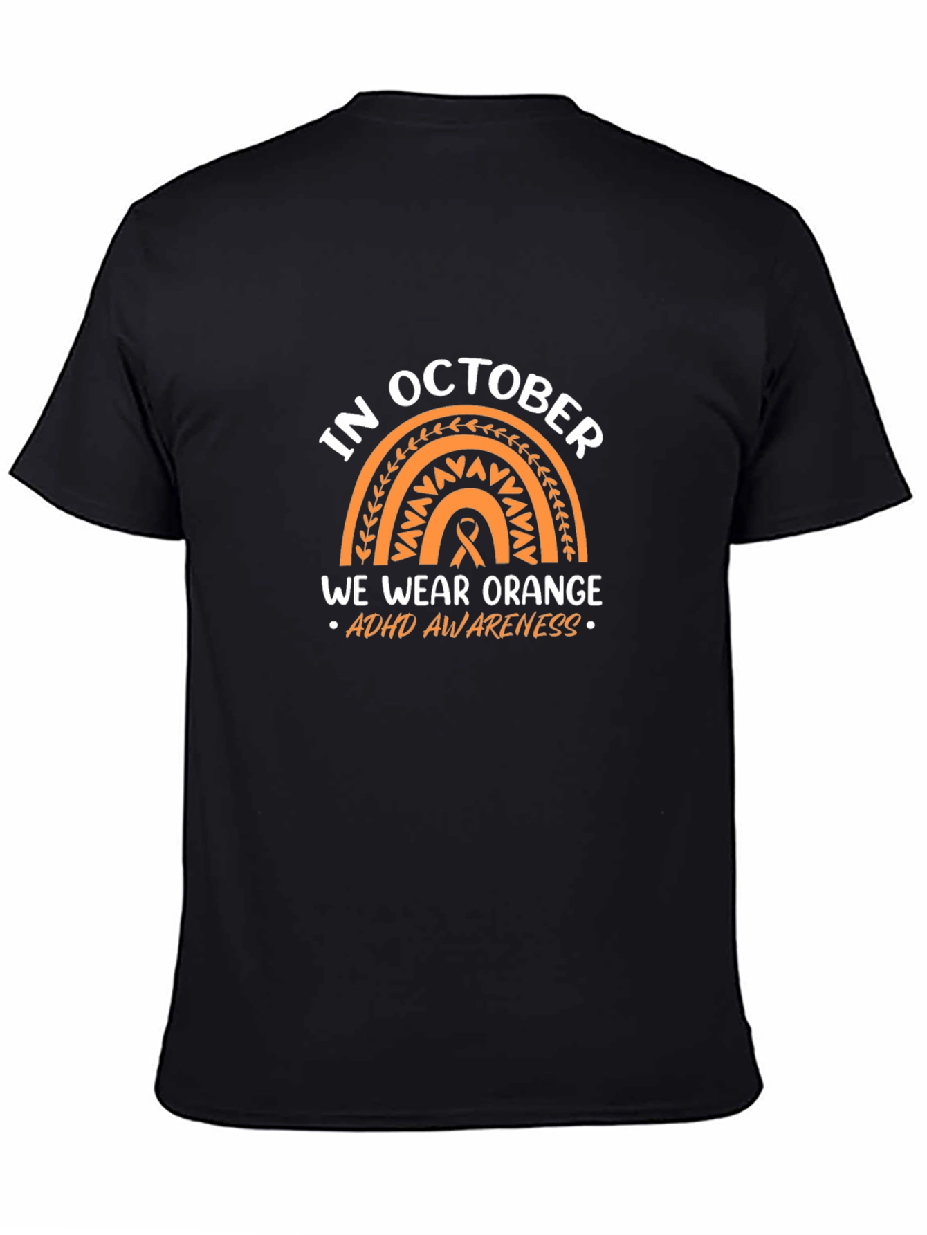 October ADHD Awareness Orange Rainbow T-Shirt