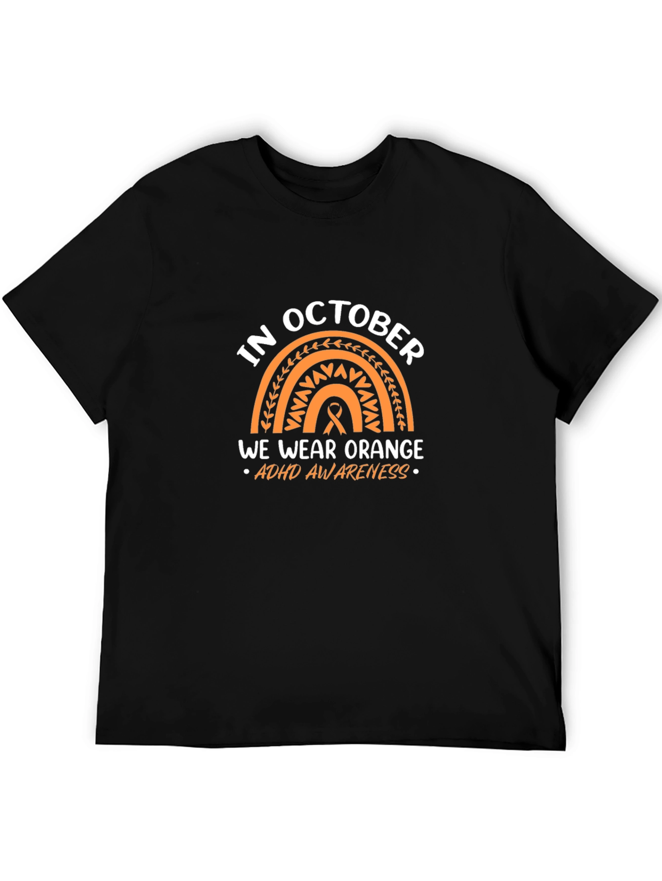 October ADHD Awareness Orange Rainbow T-Shirt