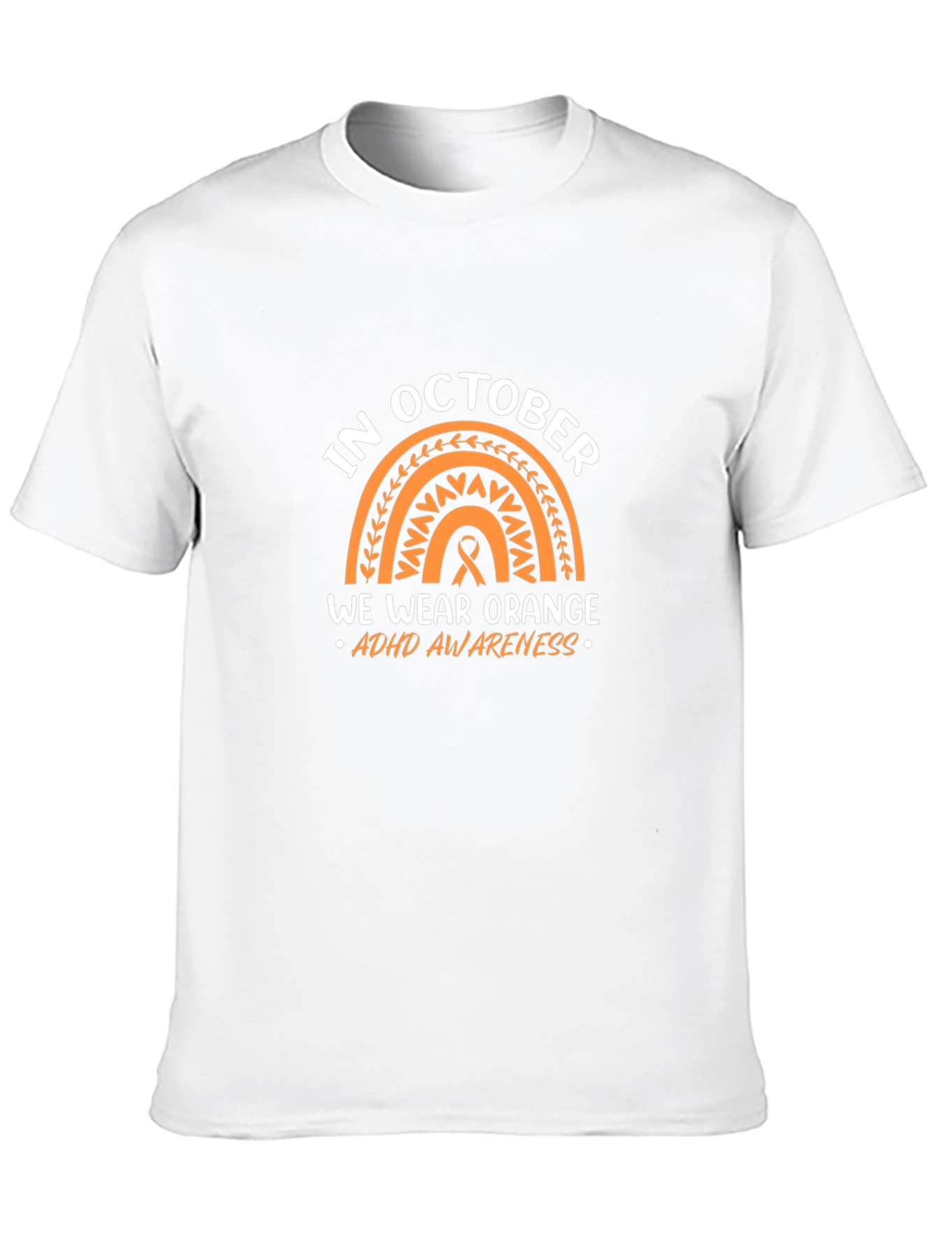 October ADHD Awareness Orange Rainbow T-Shirt