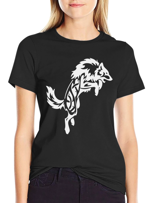 Black Wolf Tribal Design Tee