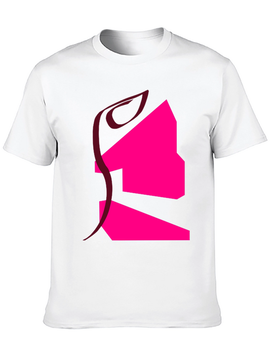 Abstract Graphic T-Shirt - Black Cotton Blend