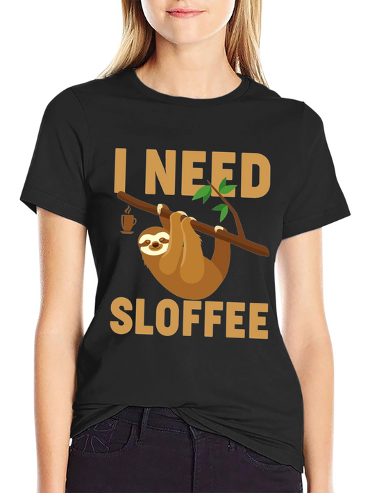 I Need Sloffee Sloth T-Shirt - Funny Coffee Lover Tee