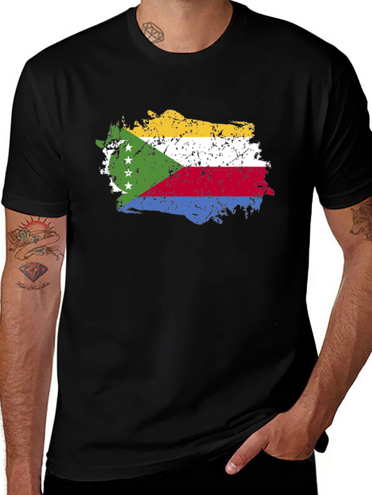 Comoros Flag Grunge T-Shirt