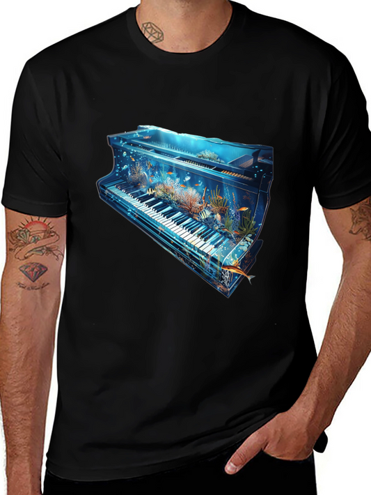 Aquatic Piano Graphic T-Shirt