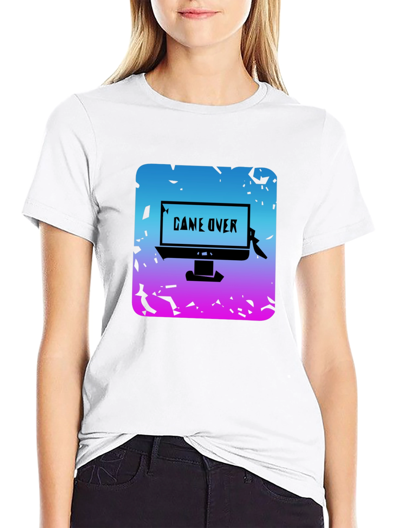 Game Over Graphic Tee - Gamer Style Black T-Shirt