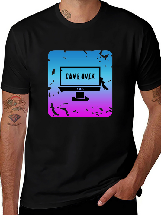 Game Over Graphic Tee - Gamer Style Black T-Shirt