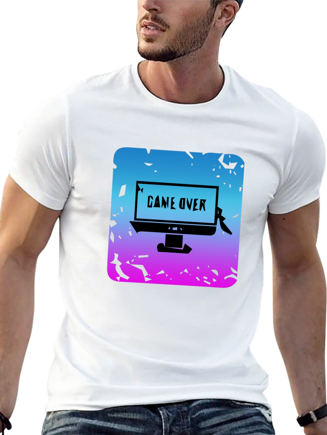 Game Over Graphic Tee - Gamer Style Black T-Shirt
