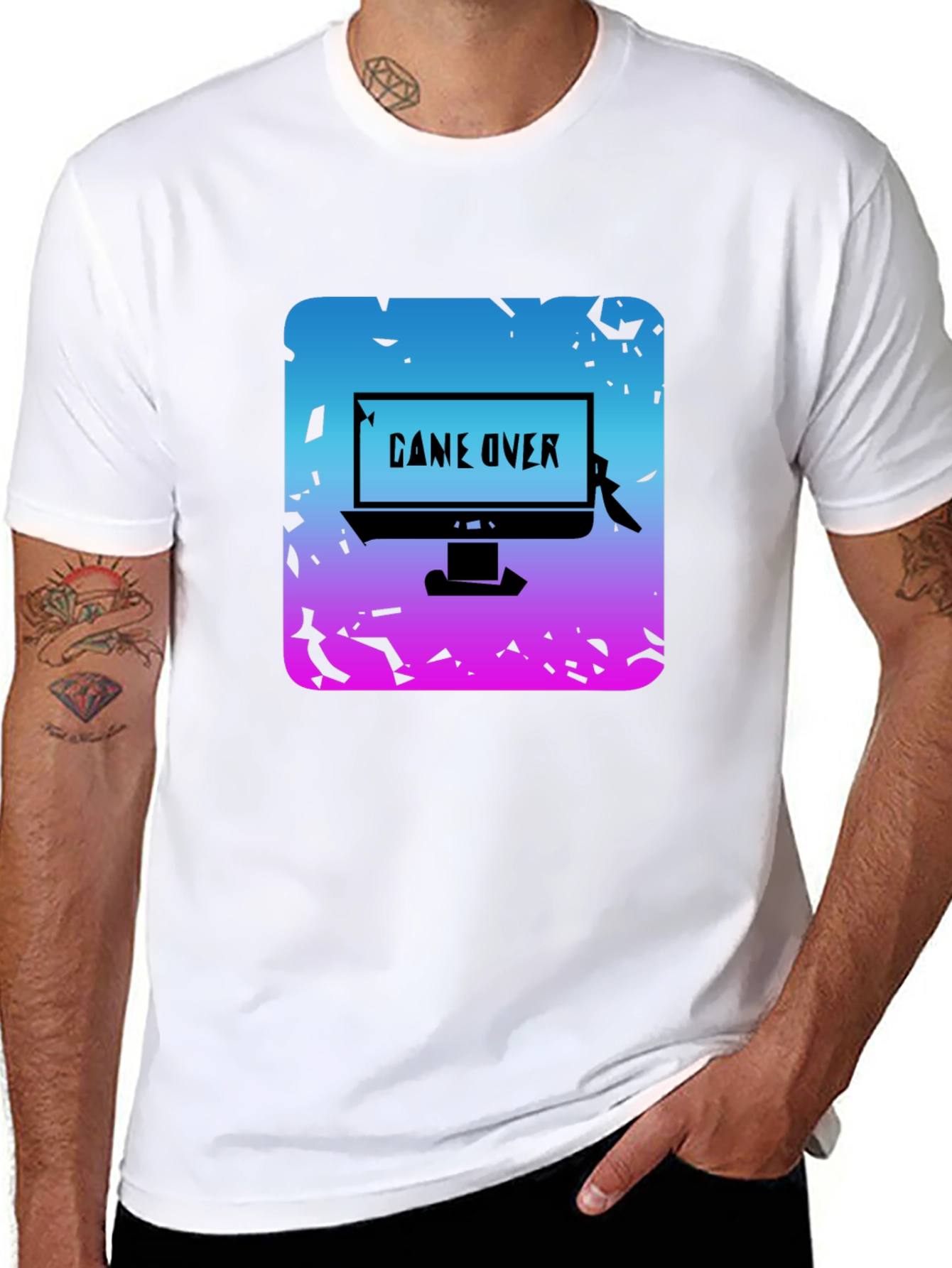 Game Over Graphic Tee - Gamer Style Black T-Shirt