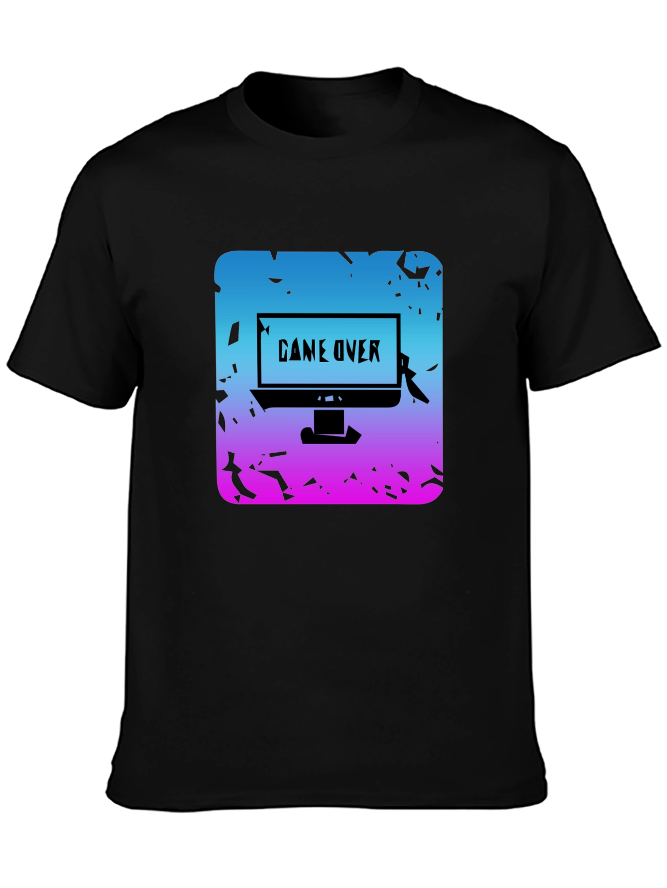Game Over Graphic Tee - Gamer Style Black T-Shirt