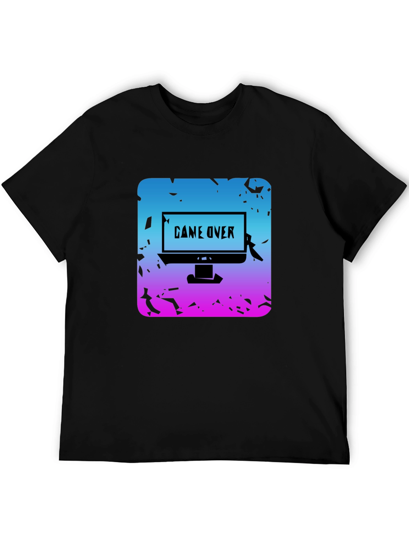 Game Over Graphic Tee - Gamer Style Black T-Shirt
