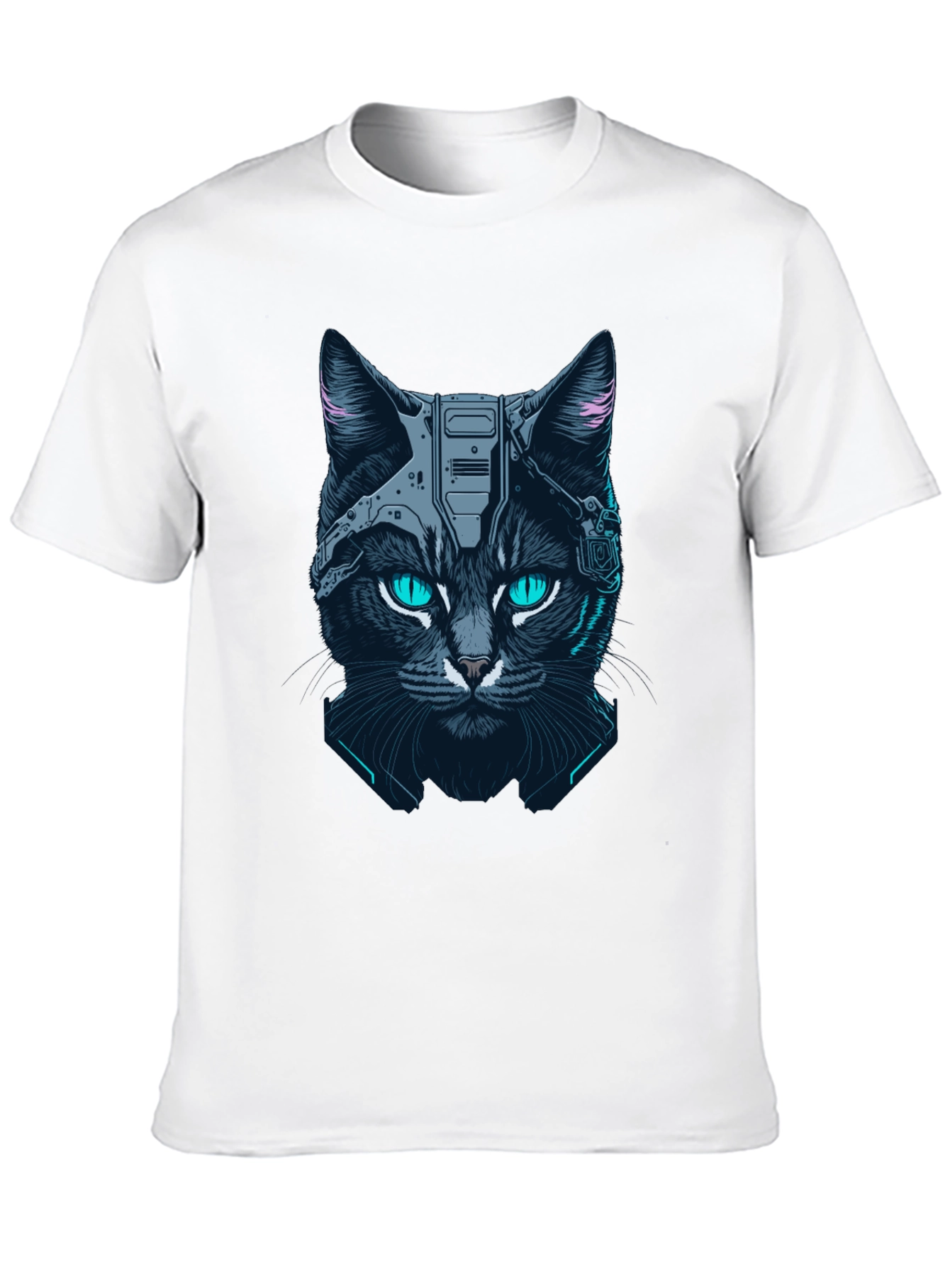 Cyber Cat Graphic Tee - Black T-Shirt