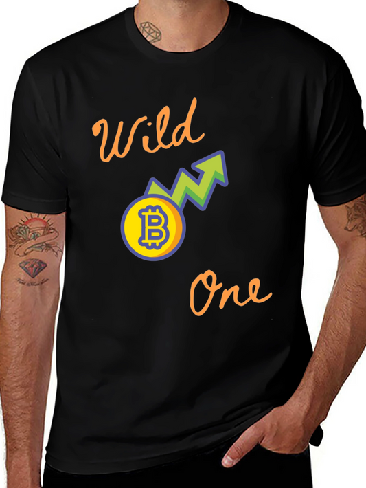 Wild One Bitcoin Graphic Tee - Black Casual T-Shirt