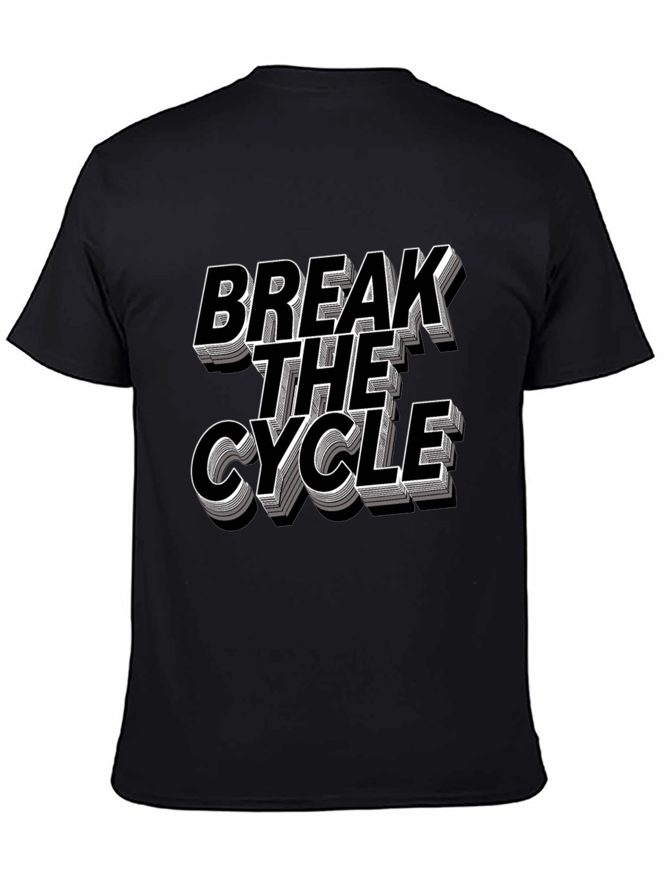 Break the Cycle Graphic T-Shirt - Black Cotton Blend