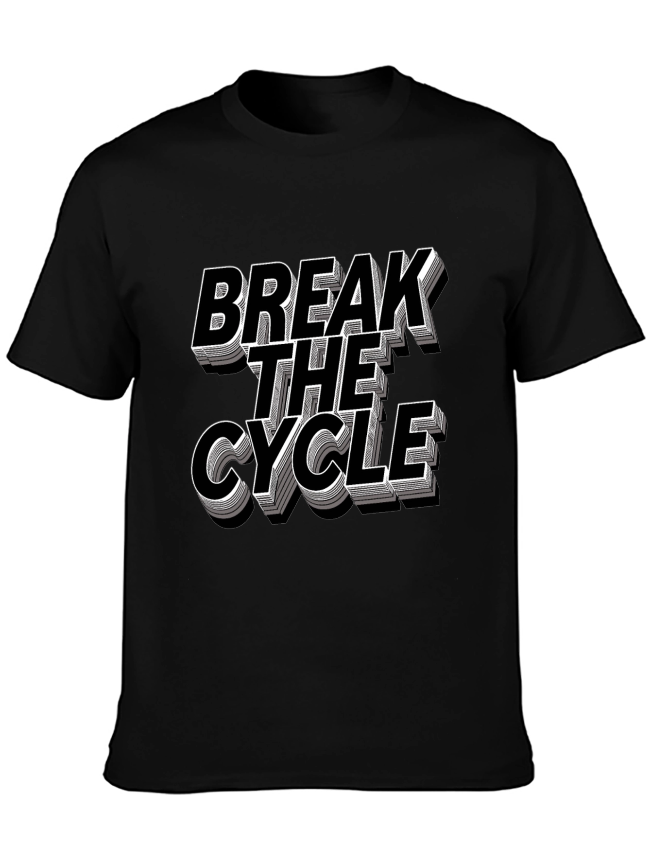 Break the Cycle Graphic T-Shirt - Black Cotton Blend