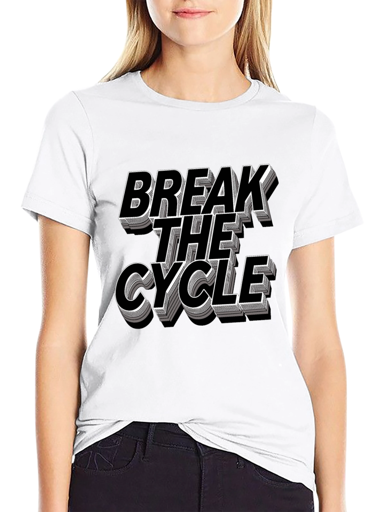 Break the Cycle Graphic T-Shirt - Black Cotton Blend