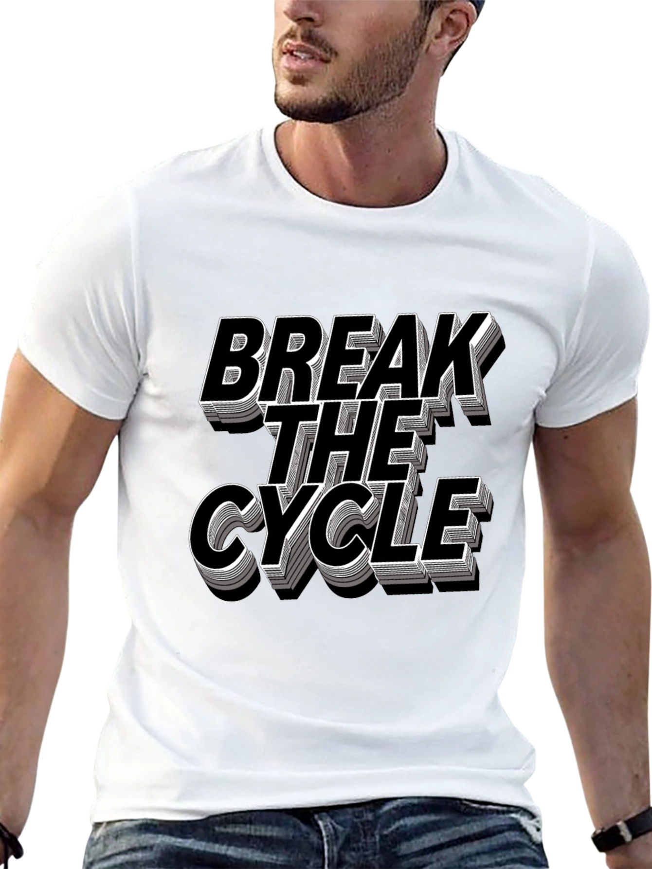Break the Cycle Graphic T-Shirt - Black Cotton Blend