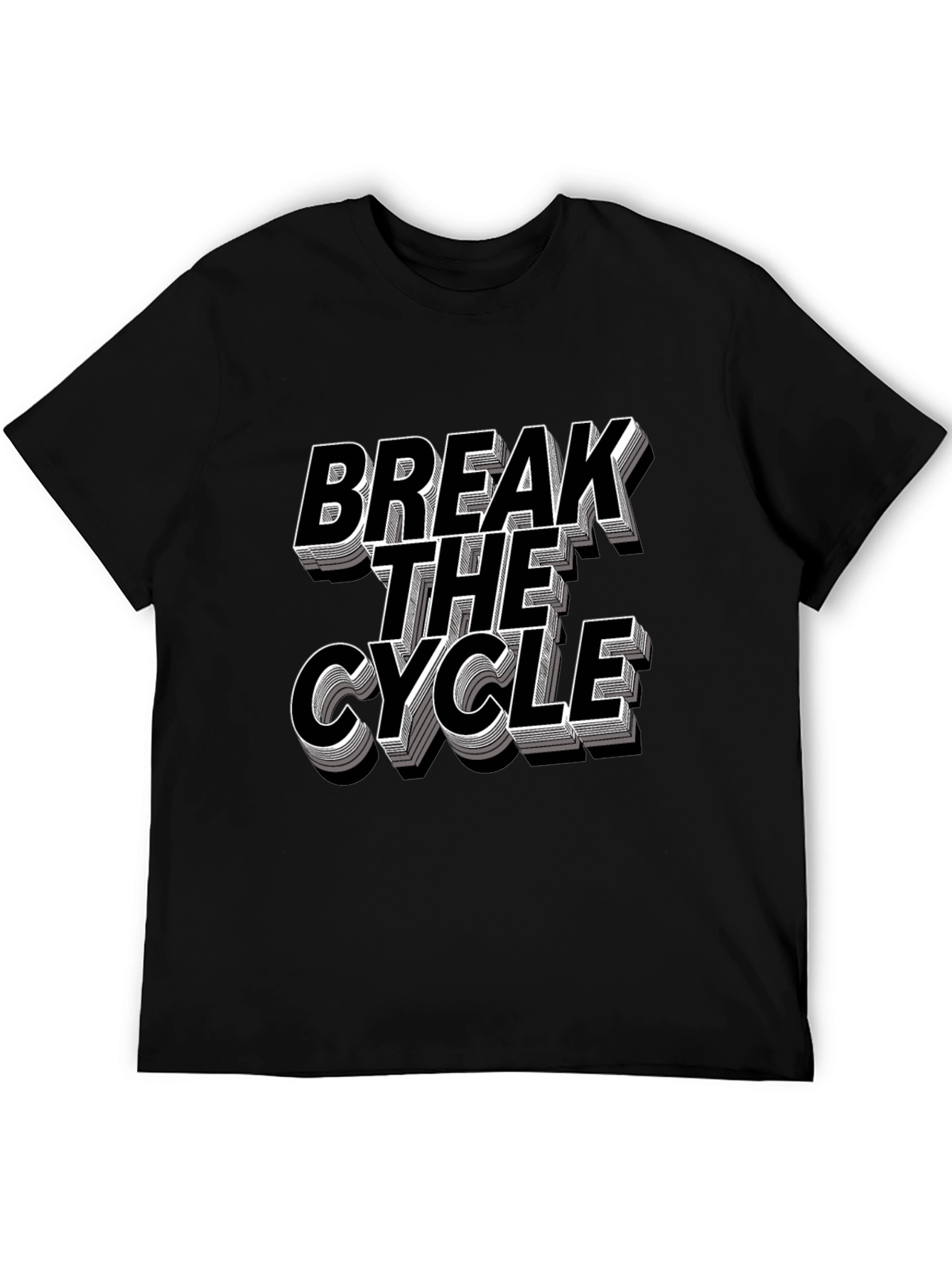 Break the Cycle Graphic T-Shirt - Black Cotton Blend