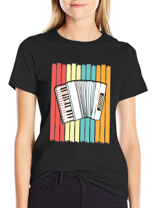 Accordion Retro Stripe T-Shirt - Music Lover Tee