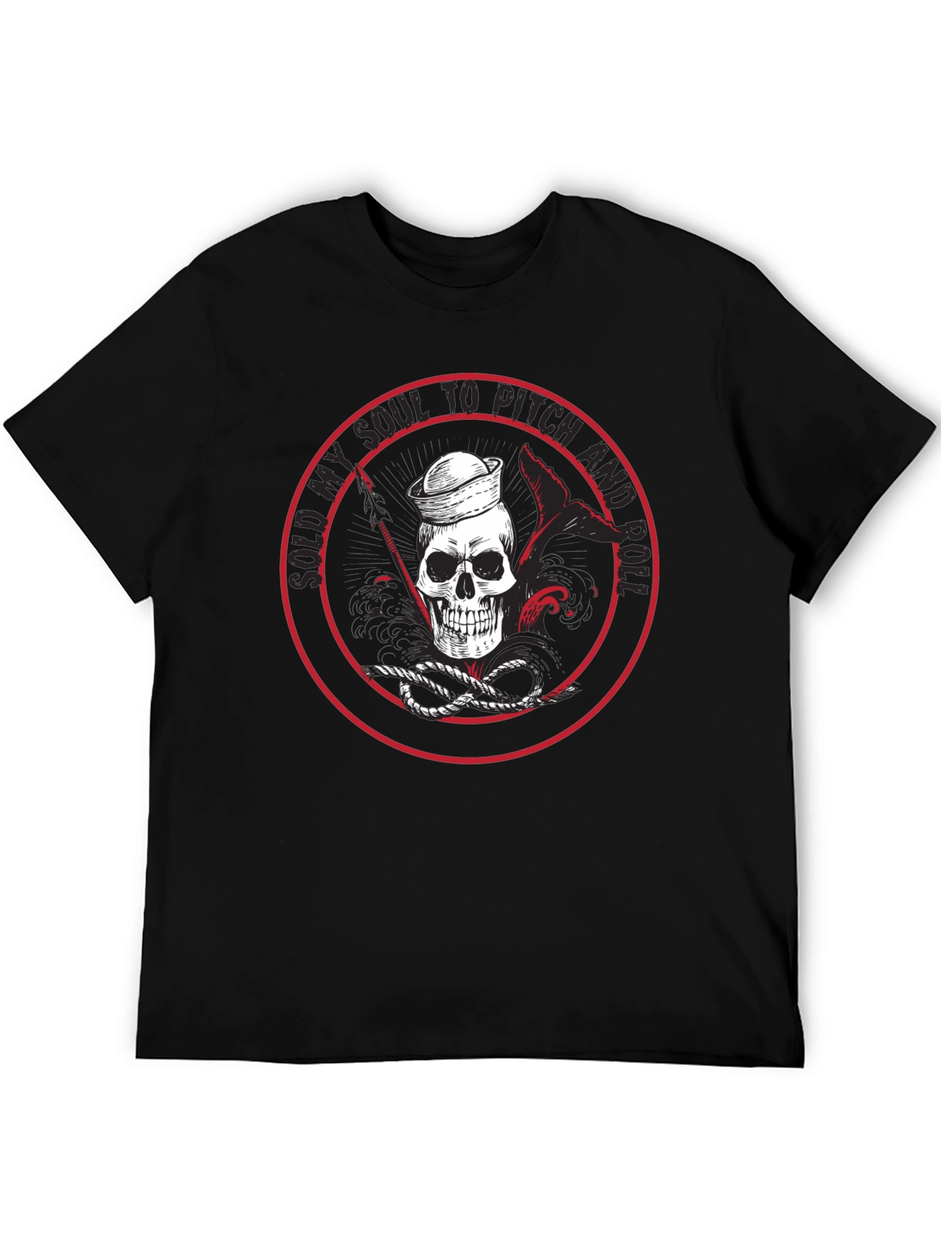 Rock and Roll Skull Graphic T-Shirt